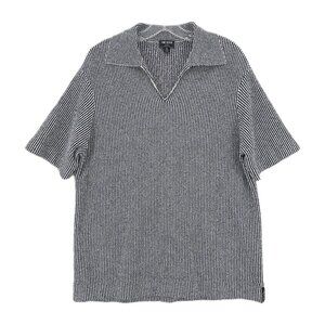 TODD SNYDER Boucle Montauk Polo Shirt Striped Knit EUC Size MEDIUM